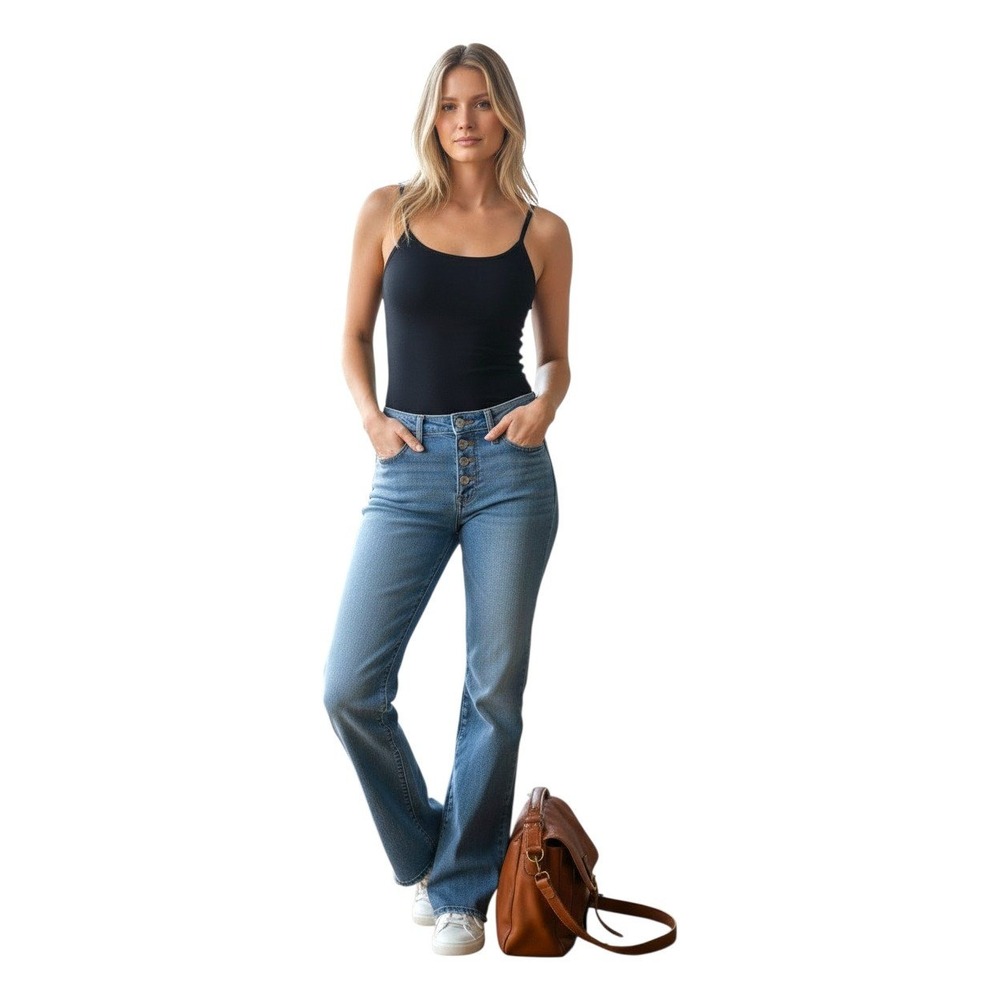 RE/DONE SAF Straight Button Fly Raw Hem Jeans Denim Womens 27 USA